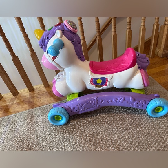 VTech Prance & Rock Learning Unicorn™ 2-in-1 Rocker & Ride-On Toy for Toddlers - Picture 4 of 9